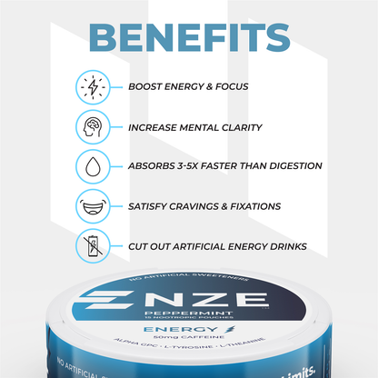 NZE Peppermint 50mg Caffeine Pouches - 5 Pack